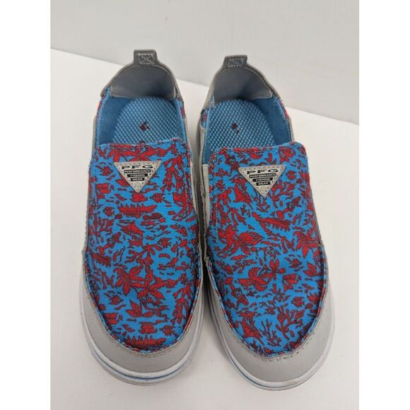 Columbia PFG Bahama Youth Boys Boat Shoes Blue Grey Red Slip On Sneaker Size 3 - Picture 3 of 11